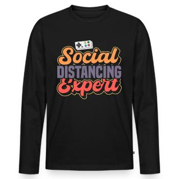 I am an expert in social affairs - Men's Premium Organic Long Sleeve Shirt - black - Front - Nico (187cm)