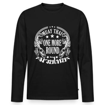 Muay Thai Une idée cadeau ronde de plus - T-shirt manches longues Premium bio Homme - noir - Devant - Nico (187cm)