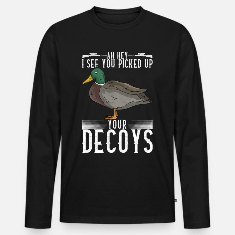 Jagen Jäger Bird Hunt - Männer Premium Bio Langarmshirt - Schwarz