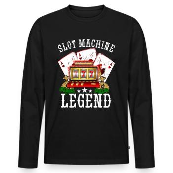 Kasino Glücksspiel Spielautomat Kartenspiel - Männer Premium Bio Langarmshirt - Schwarz - Vorne - Nico (187cm)