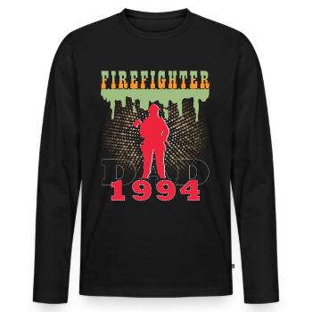 1994 Jahrgang feuerwehrmann Vater Geburtstag - Männer Premium Bio Langarmshirt - Schwarz - Vorne - Nico (187cm)