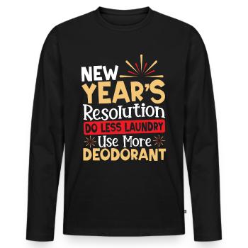 Résolution du Nouvel An Jour de l’An Nouvel An - T-shirt manches longues Premium bio Homme - noir - Devant - Nico (187cm)