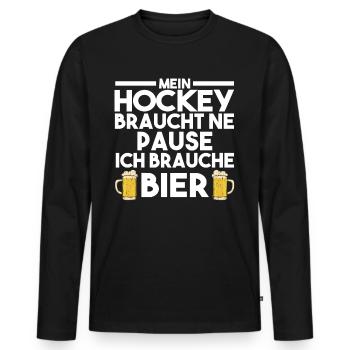 Eishockey Hockeyspieler Hockey - Männer Premium Bio Langarmshirt - Schwarz - Vorne - Nico (187cm)