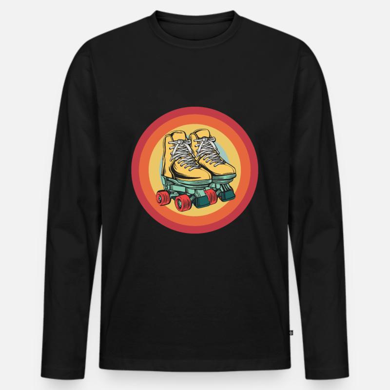 Rollerskates Inline-Skater Inline Rollschuhlaufen - Männer Premium Bio Langarmshirt - Schwarz