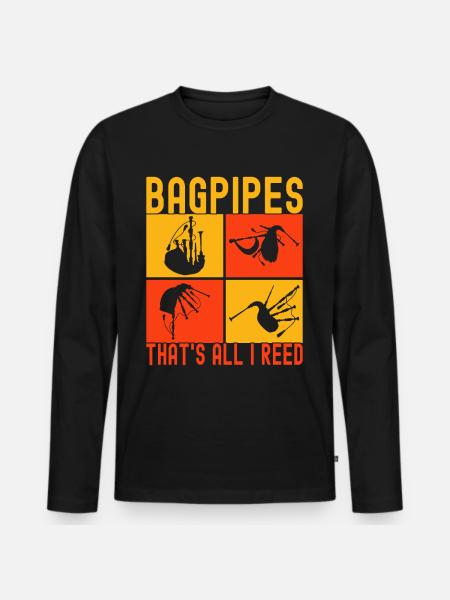 Bagpipes Bagpipers - Men's Premium Organic Long Sleeve Shirt - black