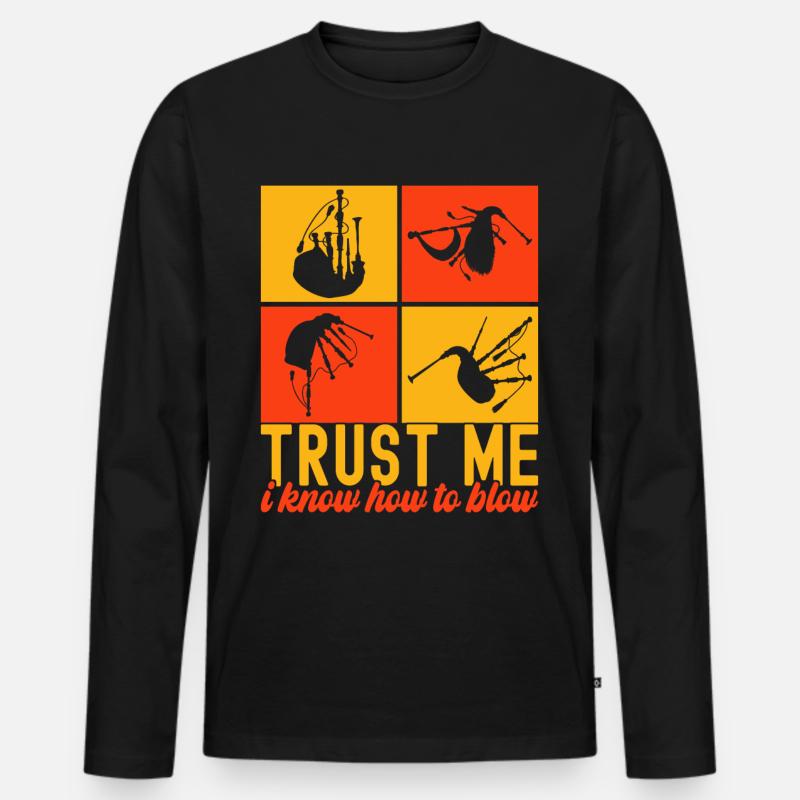 Dudelsack Dudelsackspieler - Männer Premium Bio Langarmshirt - Schwarz