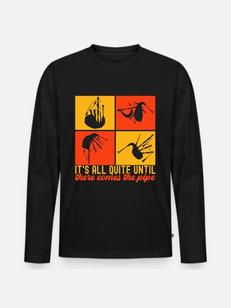 Bagpipes Bagpipers - Men's Premium Organic Long Sleeve Shirt - black
