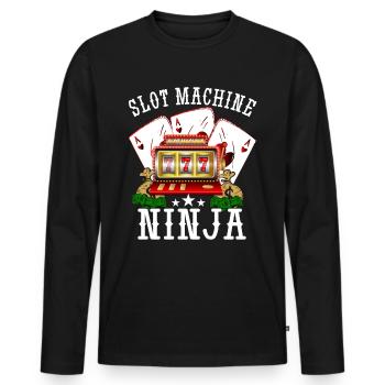 Kasino Glücksspiel Spielautomat Kartenspiel - Männer Premium Bio Langarmshirt - Schwarz - Vorne - Nico (187cm)