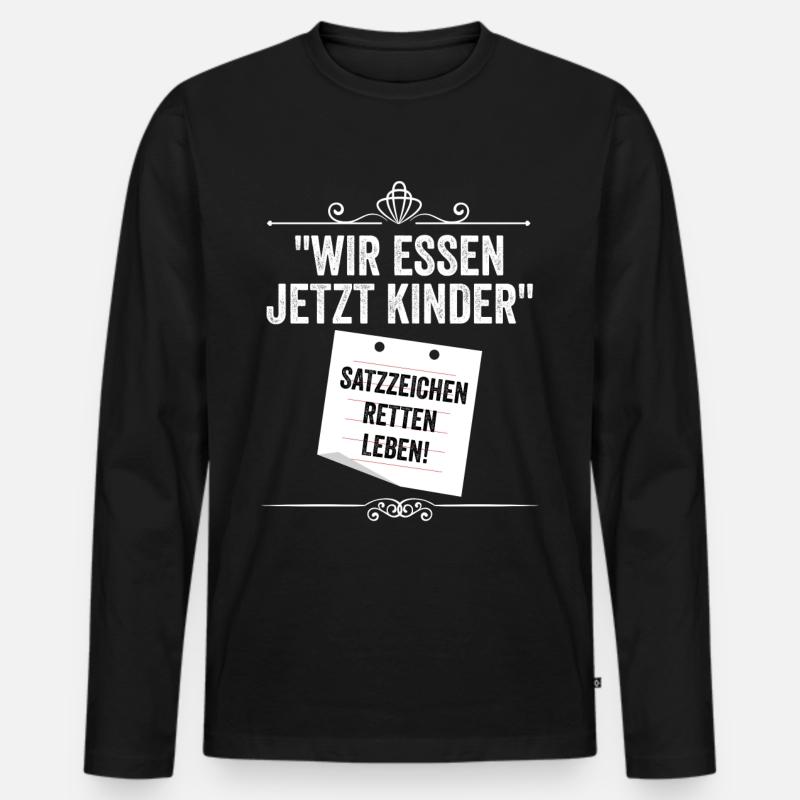 Wir Essen Jetzt Kinder - Männer Premium Bio Langarmshirt - Schwarz