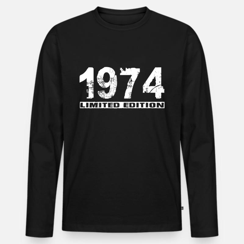 Limited Edition 1974 - Männer Premium Bio Langarmshirt - Schwarz