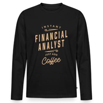 Financial Analyst Funny Job Title Profession - Men's Premium Organic Long Sleeve Shirt - black - Front - Nico (187cm)