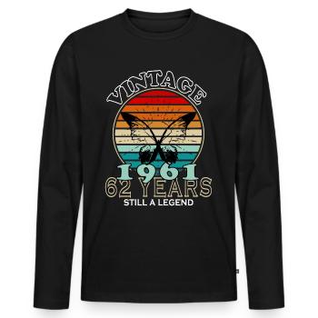 Hergestellt 1961, Geboren 1961 Geburtstag - Männer Premium Bio Langarmshirt - Schwarz - Vorne - Nico (187cm)