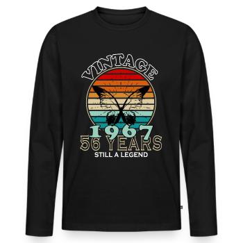 Hergestellt 1967, Geboren 1967 Geburtstag - Männer Premium Bio Langarmshirt - Schwarz - Vorne - Nico (187cm)
