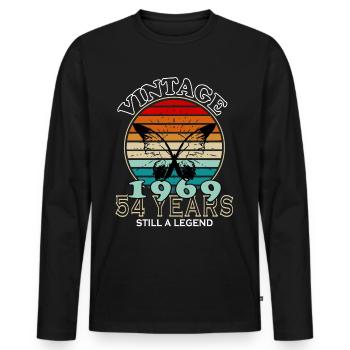 Hergestellt 1969, Geboren 1969 Geburtstag - Männer Premium Bio Langarmshirt - Schwarz - Vorne - Nico (187cm)