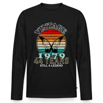 Fantastisch seit 1979 Geburtstag - Männer Premium Bio Langarmshirt - Schwarz - Vorne - Nico (187cm)