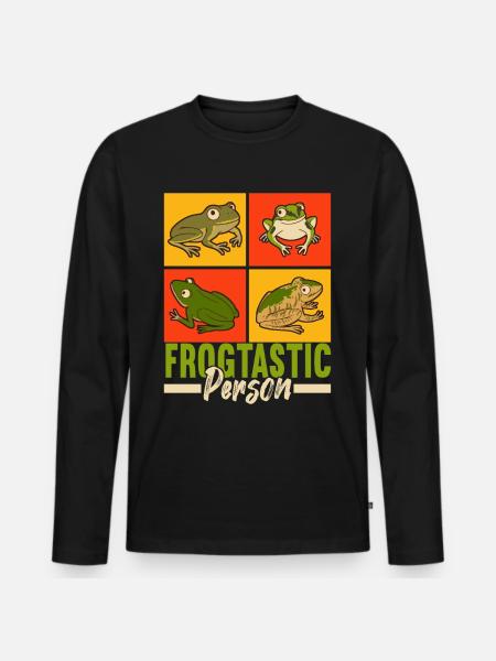 Frog Amphibians Frogs - Men's Premium Organic Long Sleeve Shirt - black