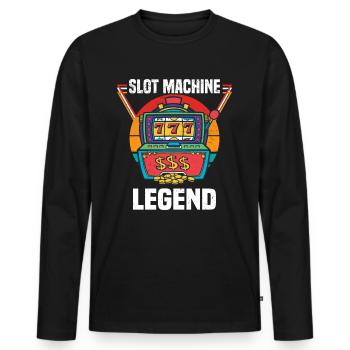 Kasino Glücksspiel Spielautomat Kartenspiel - Männer Premium Bio Langarmshirt - Schwarz - Vorne - Nico (187cm)