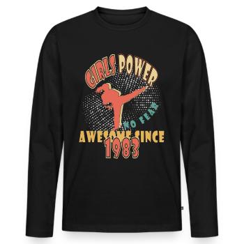 1983 Jahrgang Girls Power Geburtstag - Männer Premium Bio Langarmshirt - Schwarz - Vorne - Nico (187cm)