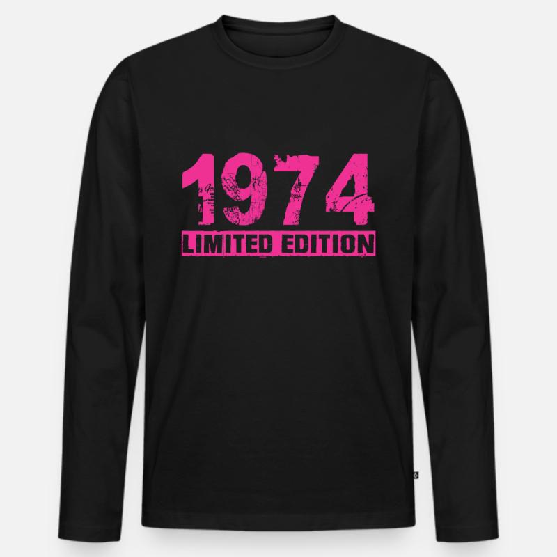 Limited Edition 1974 - Männer Premium Bio Langarmshirt - Schwarz