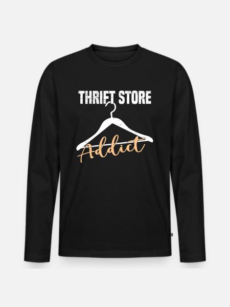 Secondhandladen Secondhand Öko Hipster Gebraucht - Männer Premium Bio Langarmshirt - Schwarz