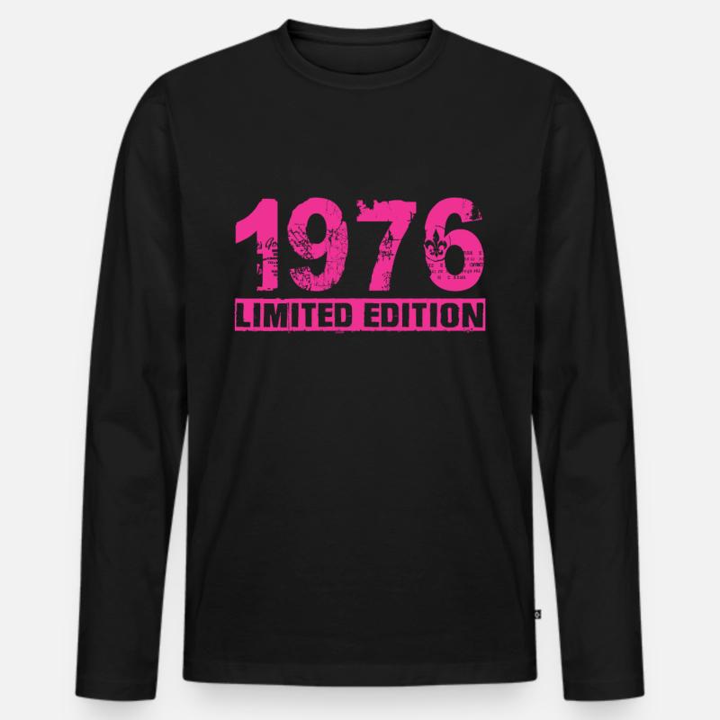 Limited Edition 1976 - Männer Premium Bio Langarmshirt - Schwarz