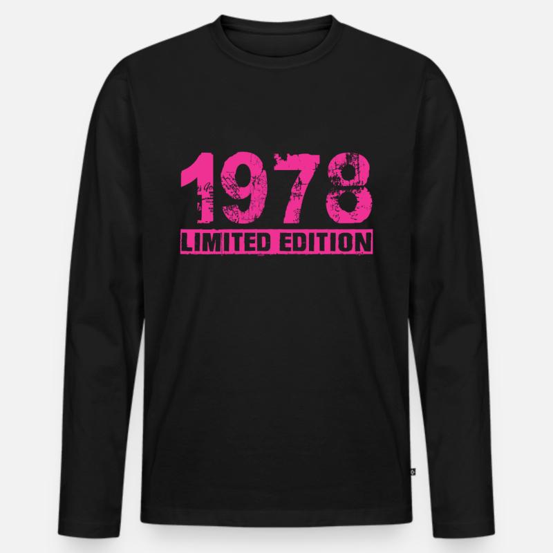 Limited Edition 1978 - Männer Premium Bio Langarmshirt - Schwarz