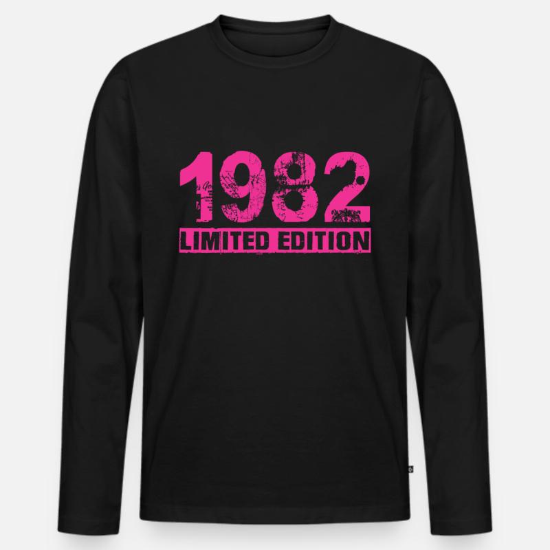 Limited Edition 1982 - Männer Premium Bio Langarmshirt - Schwarz