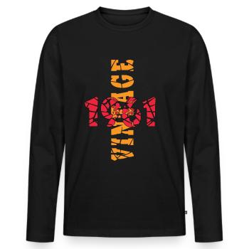 Hergestellt 1961, Geboren 1961 Geburtstag - Männer Premium Bio Langarmshirt - Schwarz - Vorne - Nico (187cm)