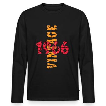 Hergestellt 1966, Geboren 1966 Geburtstag - Männer Premium Bio Langarmshirt - Schwarz - Vorne - Nico (187cm)