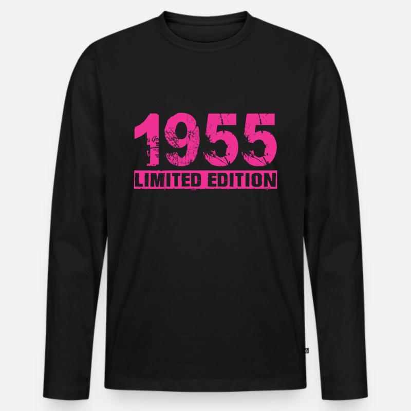 Limited Edition 1955 - Männer Premium Bio Langarmshirt - Schwarz