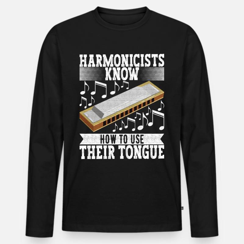 Harmonica Harmonica - Men's Premium Organic Long Sleeve Shirt - black