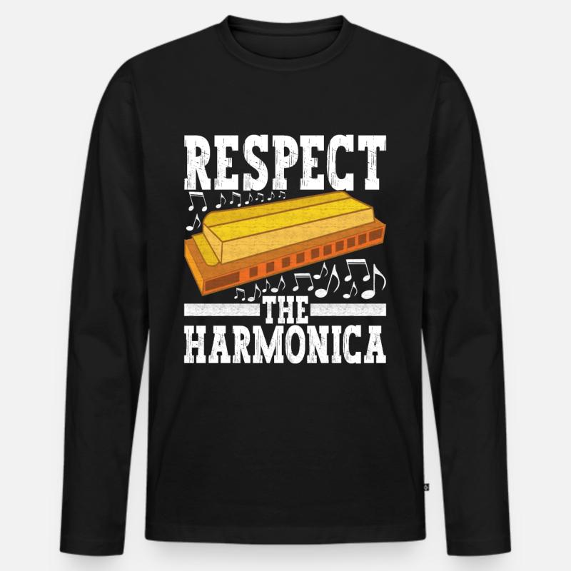 Harmonica Harmonica - Men's Premium Organic Long Sleeve Shirt - black