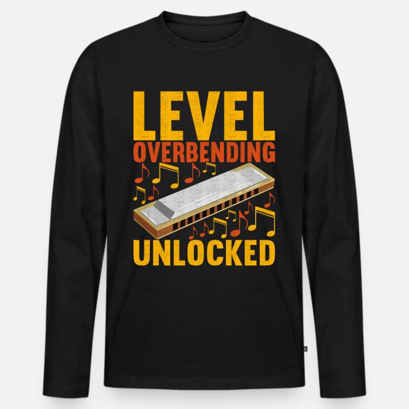 Harmonika Mundharmonika - Männer Premium Bio Langarmshirt - Schwarz