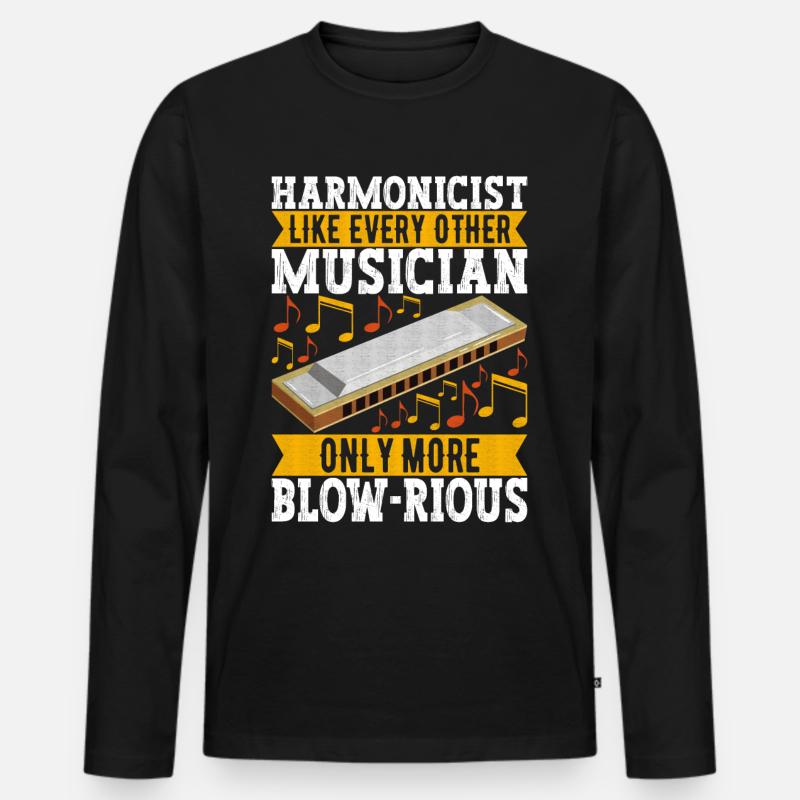 Harmonica Harmonica - Men's Premium Organic Long Sleeve Shirt - black