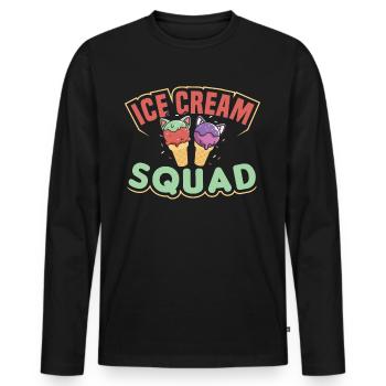 Troupe de crème glacée - T-shirt manches longues Premium bio Homme - noir - Devant - Nico (187cm)