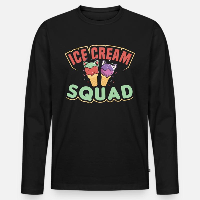 Eiscreme-truppe - Männer Premium Bio Langarmshirt - Schwarz