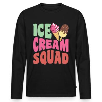 Troupe de crème glacée - T-shirt manches longues Premium bio Homme - noir - Devant - Nico (187cm)