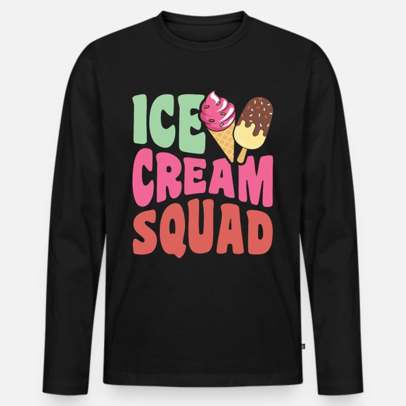 Eiscreme-truppe - Männer Premium Bio Langarmshirt - Schwarz