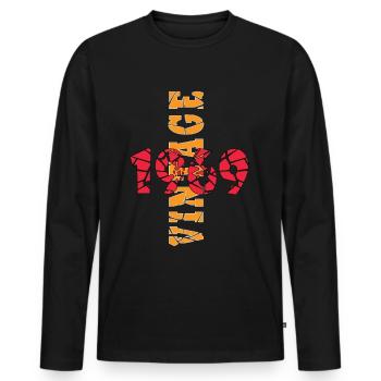 Hergestellt 1969, Geboren 1969 Geburtstag - Männer Premium Bio Langarmshirt - Schwarz - Vorne - Nico (187cm)