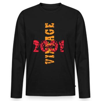 Jahrgang 22. Geburtstag 2001 Sportgeschenk - Männer Premium Bio Langarmshirt - Schwarz - Vorne - Nico (187cm)