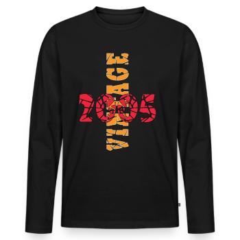 Jahrgang 18. Geburtstag 2005 Sportgeschenk - Männer Premium Bio Langarmshirt - Schwarz - Vorne - Nico (187cm)