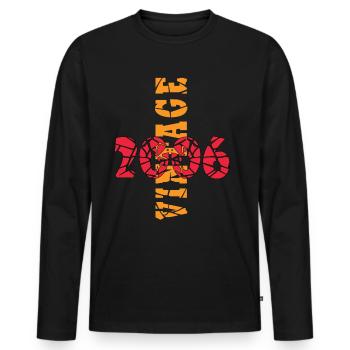 Jahrgang 17. Geburtstag 2006 Sportgeschenk - Männer Premium Bio Langarmshirt - Schwarz - Vorne - Nico (187cm)
