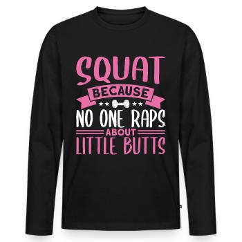 Squats Ensemble d’haltères Femmes Ensembles d’entraînement Gym Booty W - T-shirt manches longues Premium bio Homme - noir - Devant - Nico (187cm)