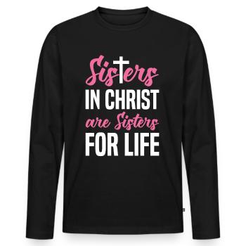 Les Sœurs en Christ sont des Sœurs pour la Vie pour Christi - T-shirt manches longues Premium bio Homme - noir - Devant - Nico (187cm)