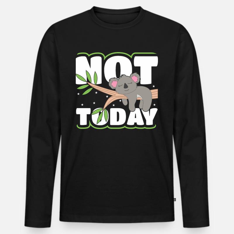 Nicht Heute Koala - Männer Premium Bio Langarmshirt - Schwarz