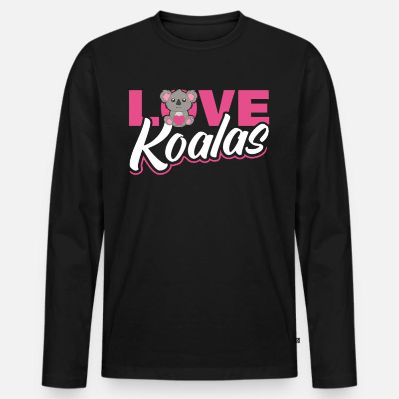 Love Koalas - Männer Premium Bio Langarmshirt - Schwarz