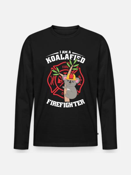 I am a koalafied firefighter - Men's Premium Organic Long Sleeve Shirt - black