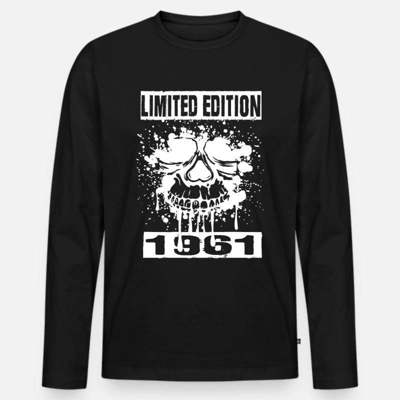 Limited Edition 1961 - Männer Premium Bio Langarmshirt - Schwarz