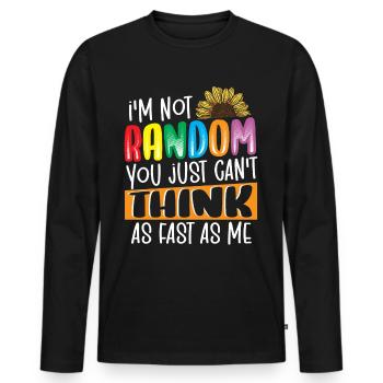 Je ne suis pas un survivant du TDAH au hasard - T-shirt manches longues Premium bio Homme - noir - Devant - Nico (187cm)