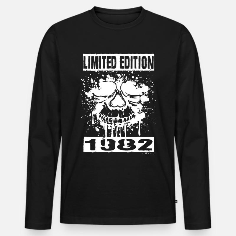 Limited Edition 1982 - Männer Premium Bio Langarmshirt - Schwarz